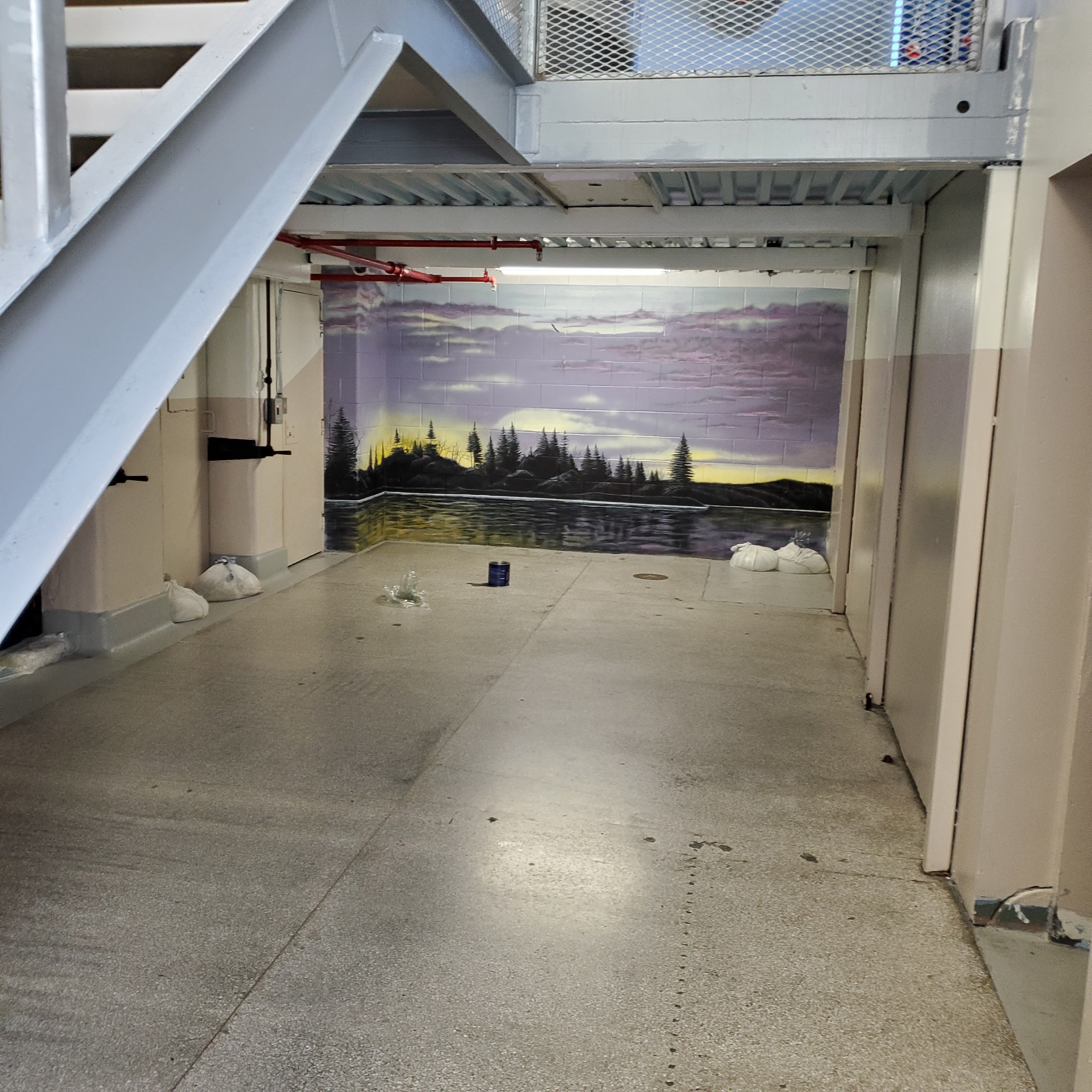 Photo of a location at the end of the Pathways unit where smudging ceremonies are sometimes held at Saskatchewan Penitentiary.