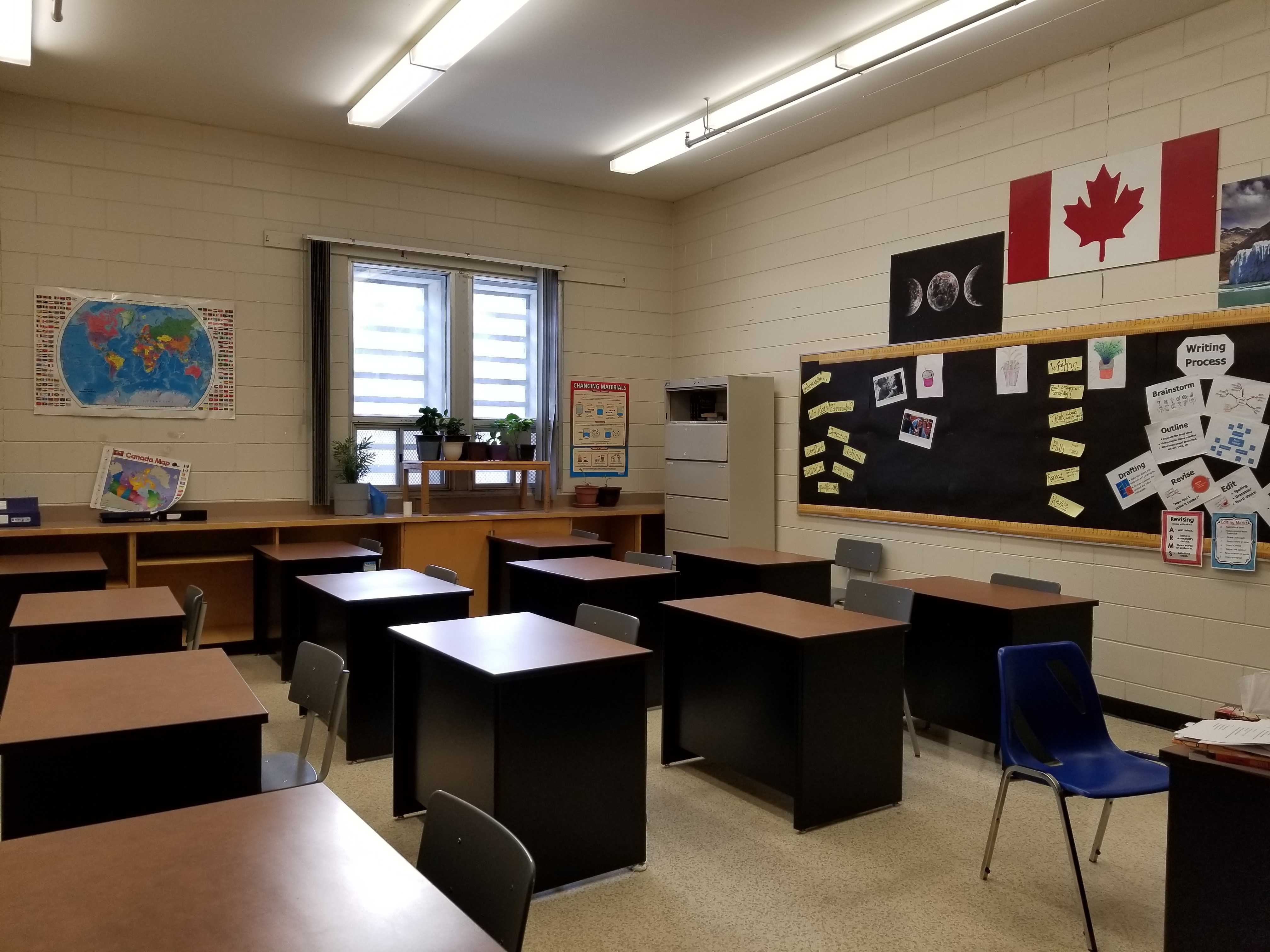 Photo of a classroom at Stony Mountain Institution.