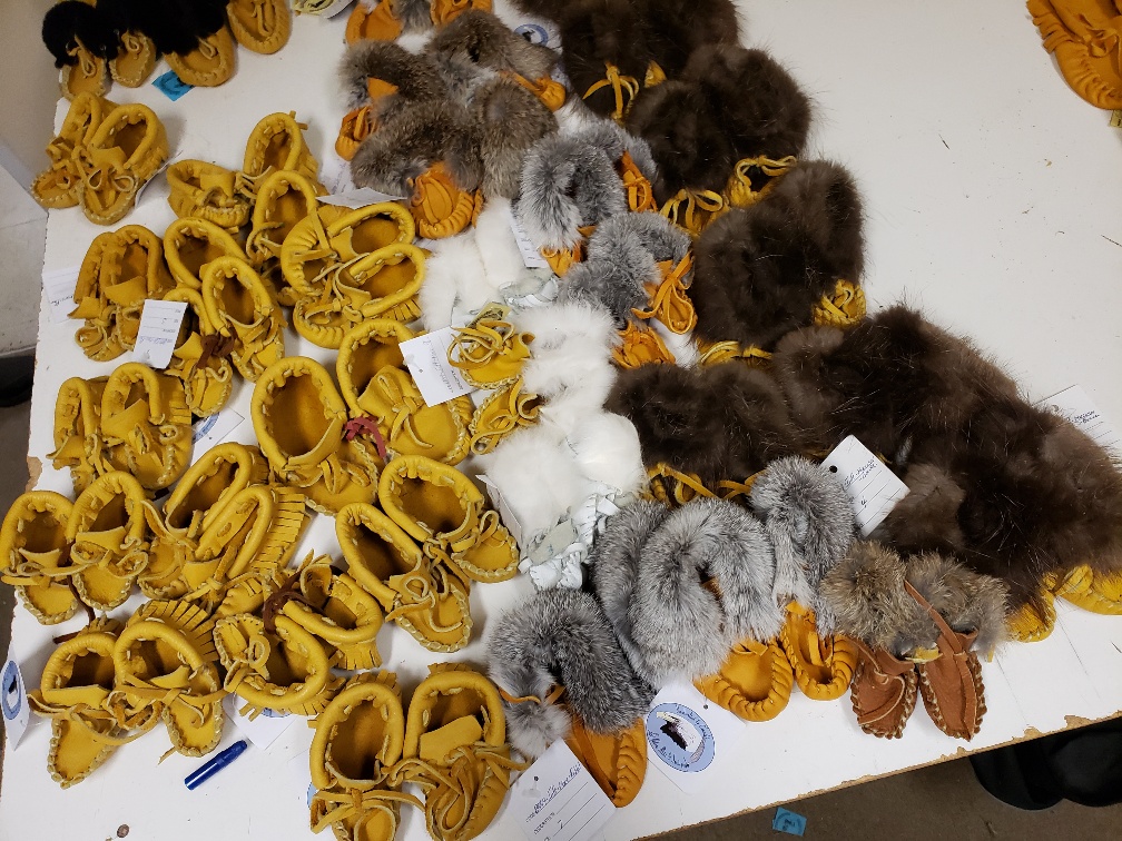 Photo of completed moccasins at CORCAN in Pacific Region