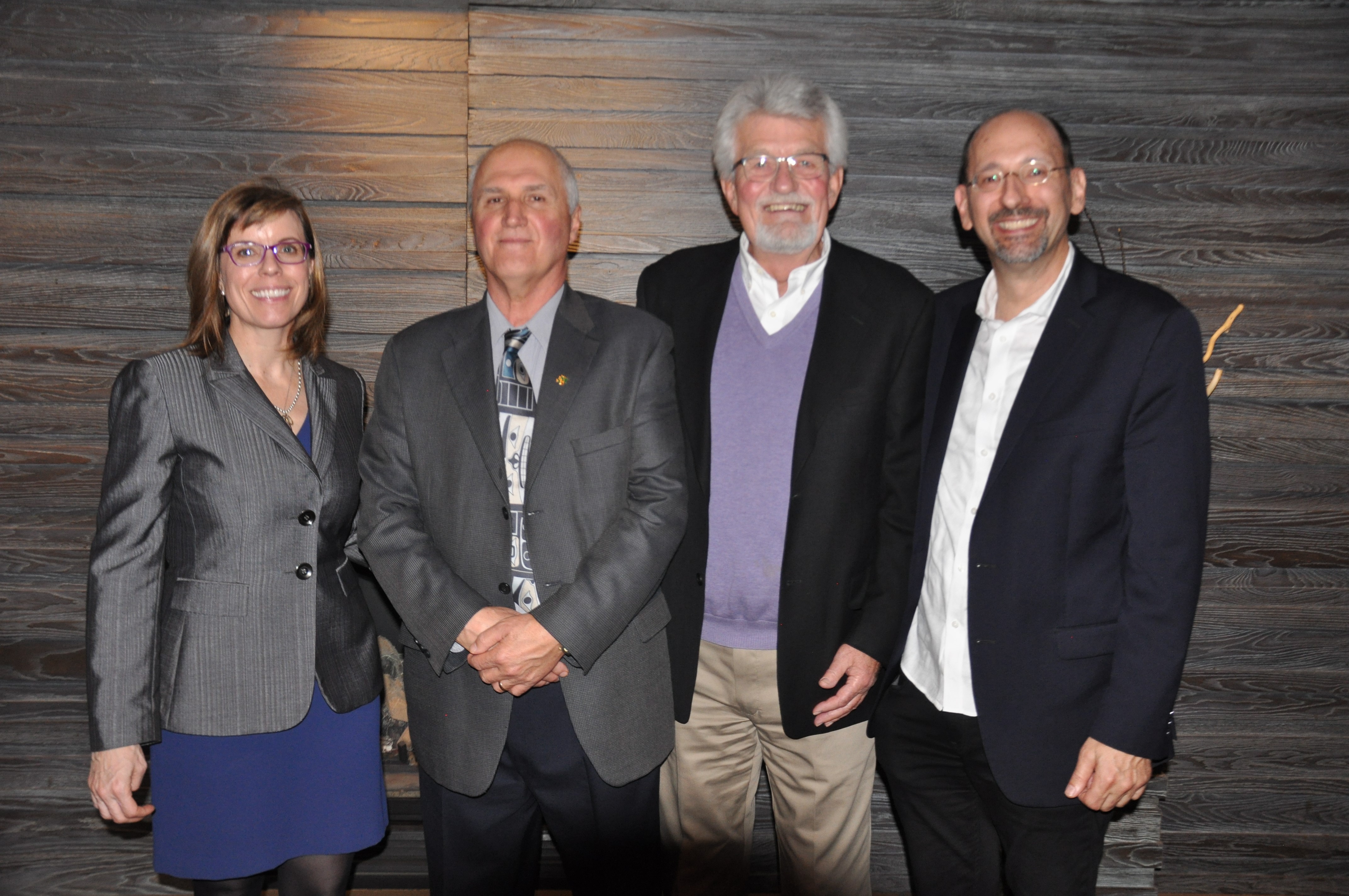 Photo of (from left to right) Marie-France Kingsley, George Myette, Ed McIsaac, and Dr. Ivan Zinger.