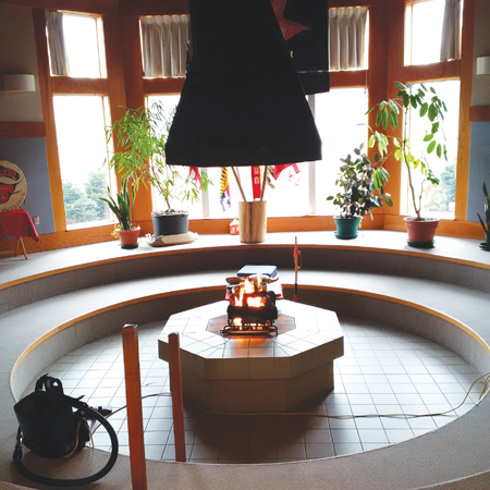 Photo of the interior of the Healing Lodge atPacific Institution.