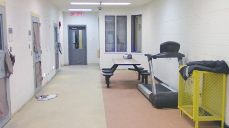 Photo of a segregation range for female inmates